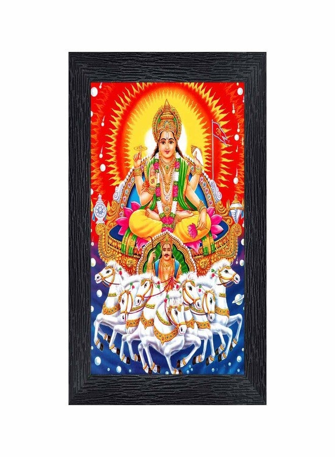 pnf Poster n Frames God Surya Dev Wooden Photo Frame|Acrylic Sheet|Pooja|Daily Worship Routines |Home Wall Decoration|Best Gifting Option(Multicolour,6x8inch)-22355 - Image 1